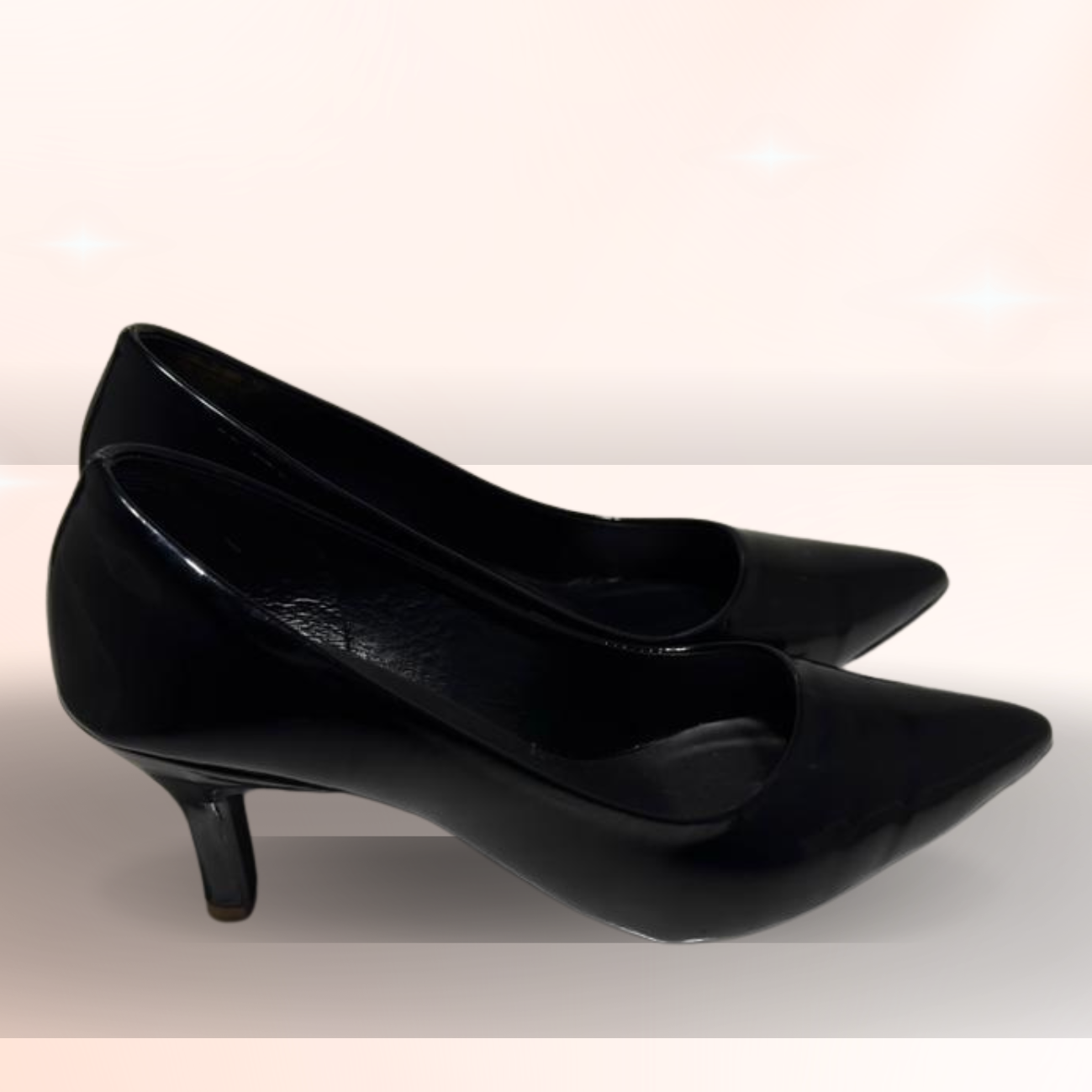 Elegant Black Patent Leather Pointed-Toe High Heel Pumps for Women