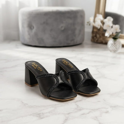 Pearl Block Heel Mules