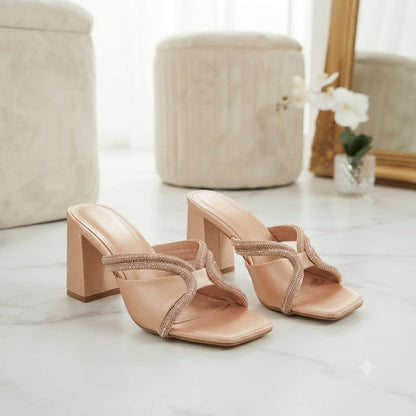 Pearl Block Heel Mules