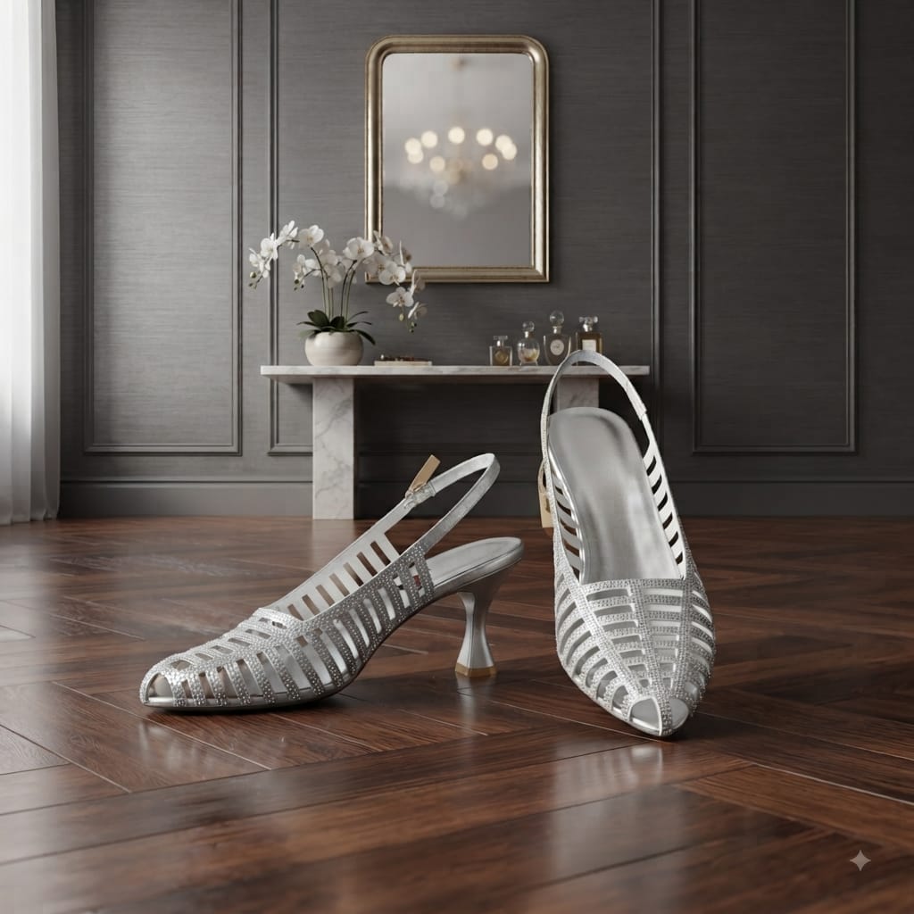 Mesh Slingback Heels