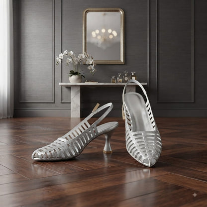 Mesh Slingback Heels