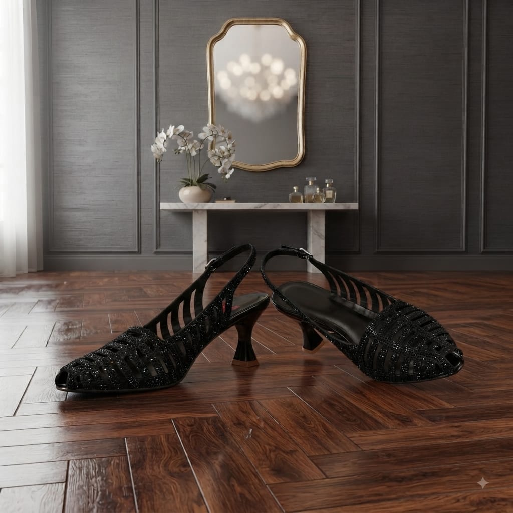 Mesh Slingback Heels