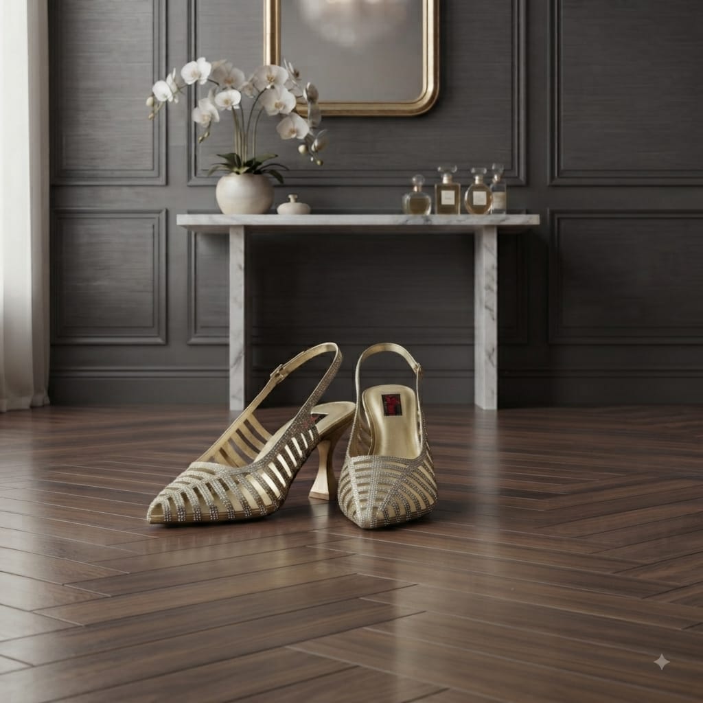 Mesh Slingback Heels