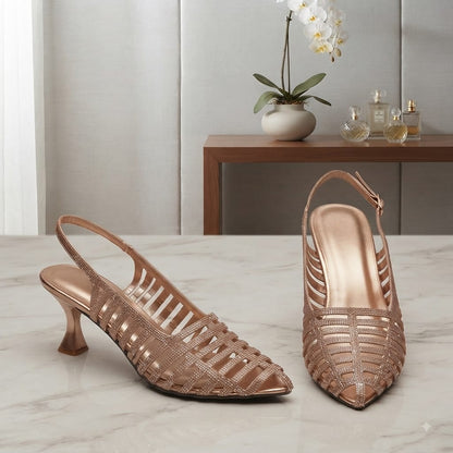 Mesh Slingback Heels