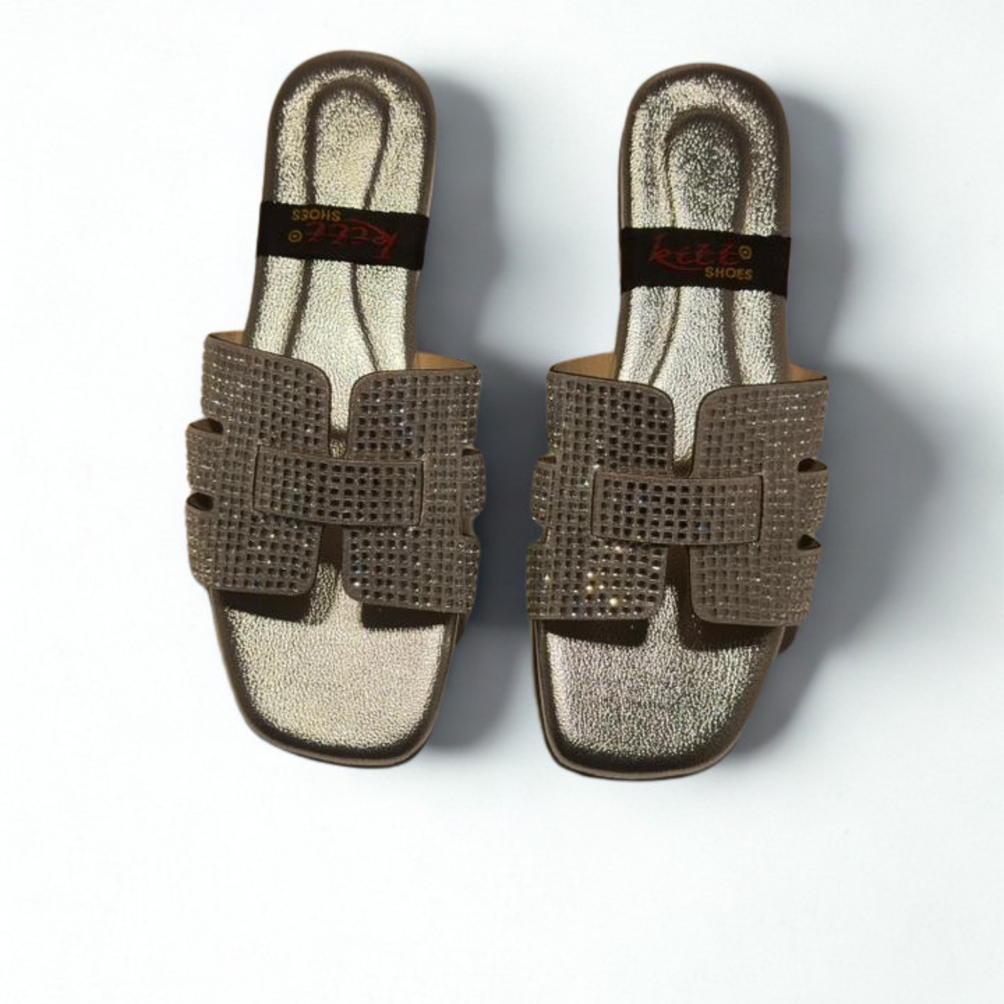 Elegant Women's Slip-On Sandals with Rhinestone Detailing – Comfortable & Stylish Summer Footwear