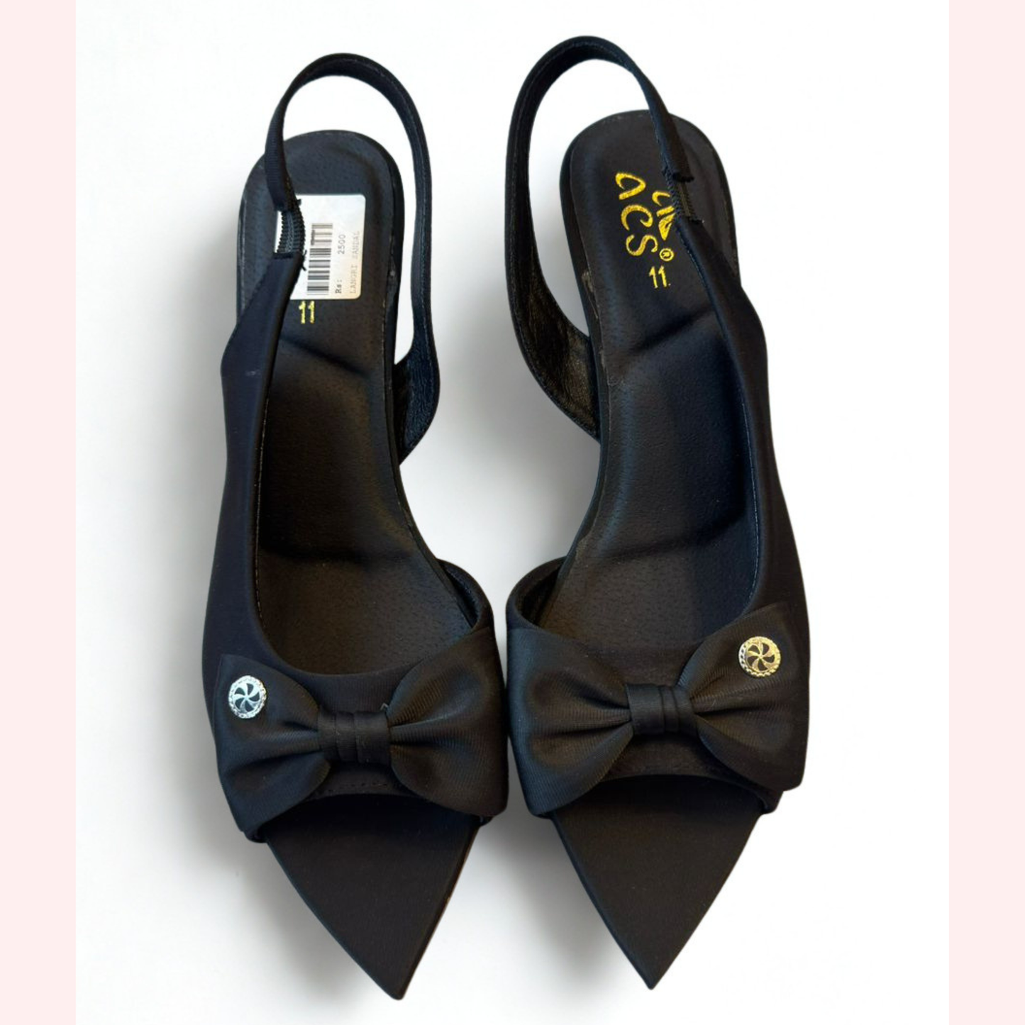 Elegant Black Slingback Kitten Heels with Bow Detail – Women’s Dress Shoes for Parties & Formal Events