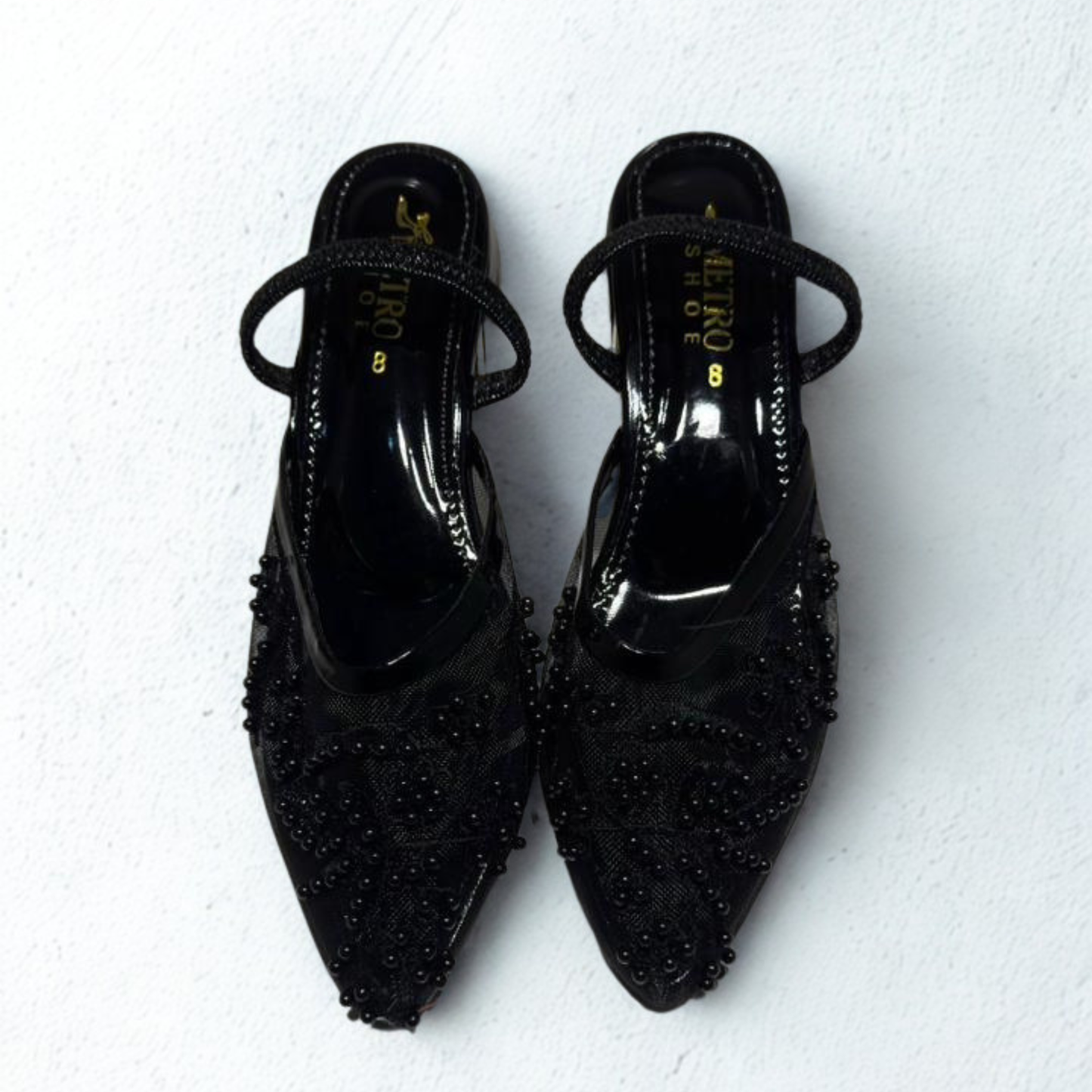 Metro Bridal Shoes with Elegant Silver Embellishments – Perfect for Weddings & Special Occasions