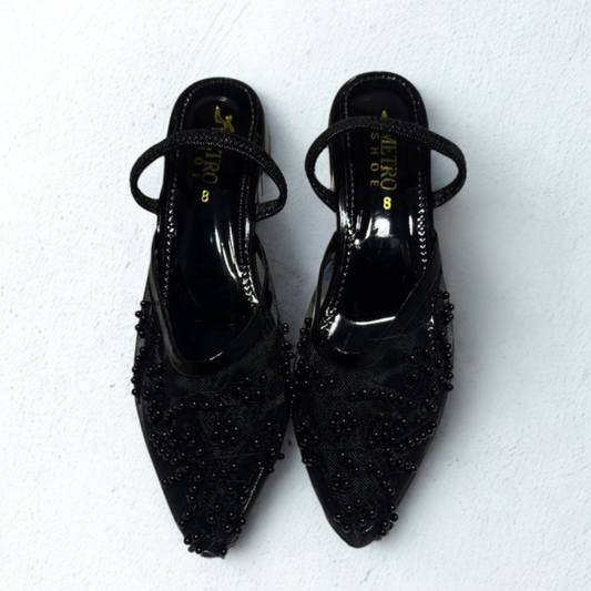 Metro Bridal Shoes with Elegant Silver Embellishments – Perfect for Weddings & Special Occasions