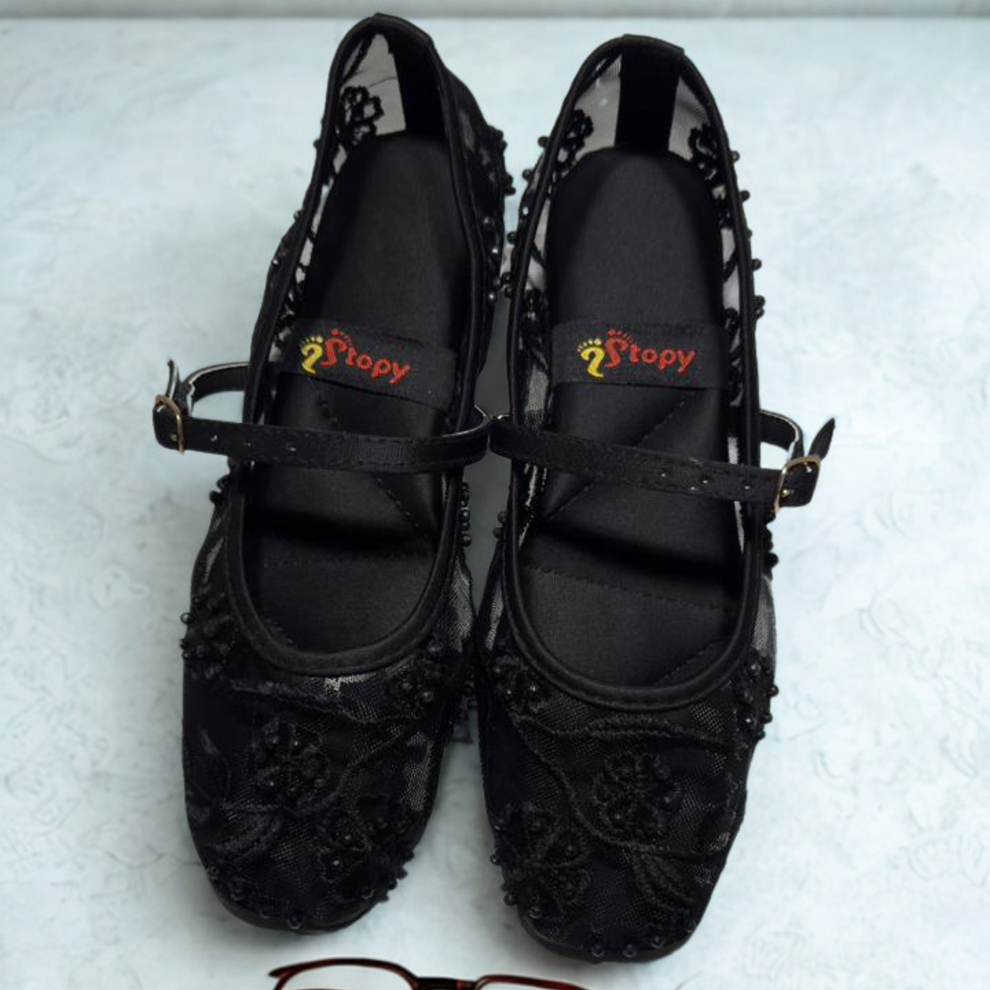 Elegant Beige Embroidered Mary Jane Flats for Women – Comfortable Ethnic & Casual Footwear