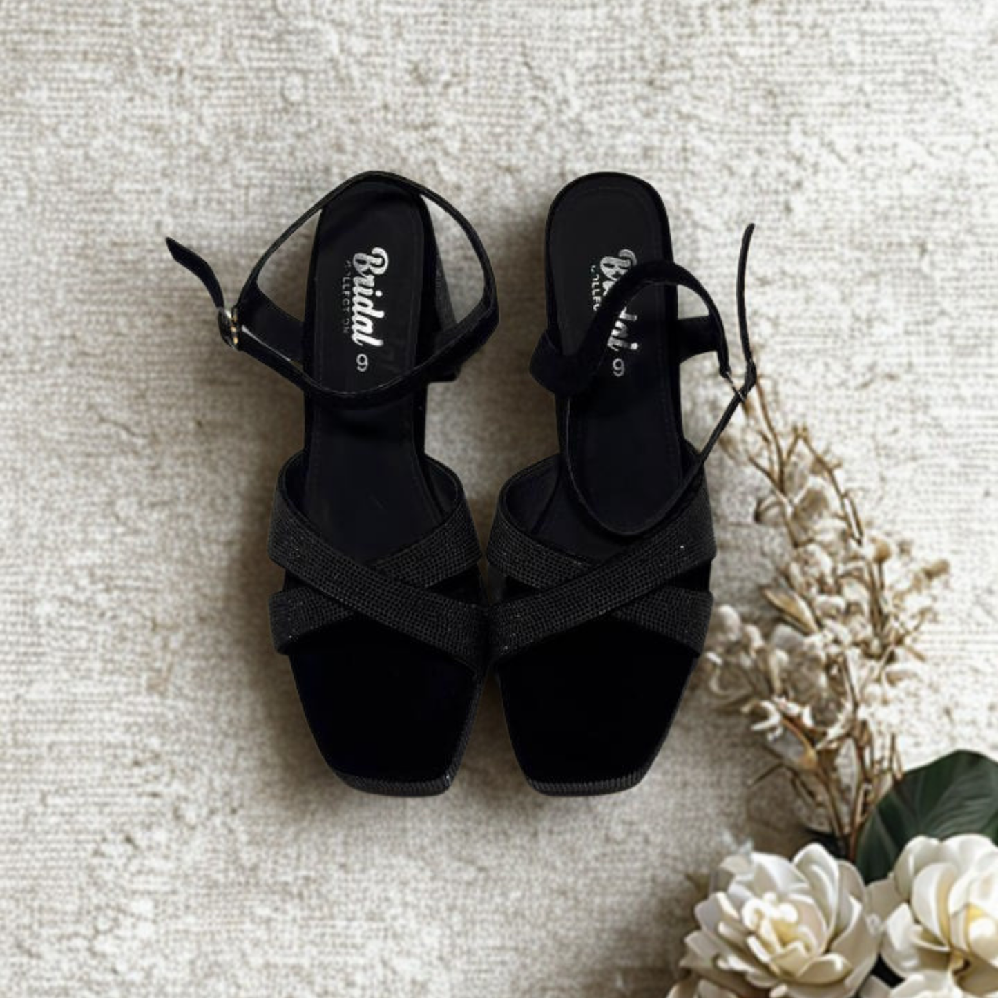 Elegant Bridal Strappy Sandals for Women – Comfortable Block Heel Party & Wedding Footwear