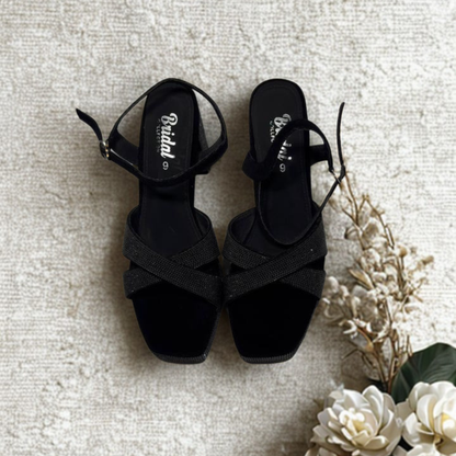 Elegant Bridal Strappy Sandals for Women – Comfortable Block Heel Party & Wedding Footwear