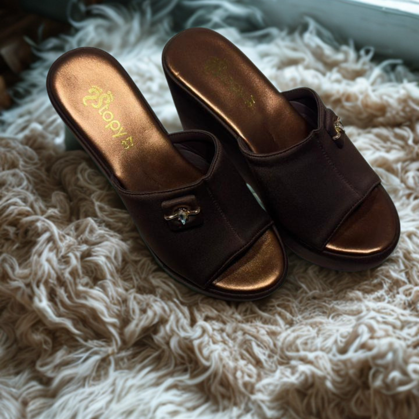 Women's Burgundy Wedge Sandals with Bow – Stylish Open-Toe Platform Heels for Casual & Party Wear