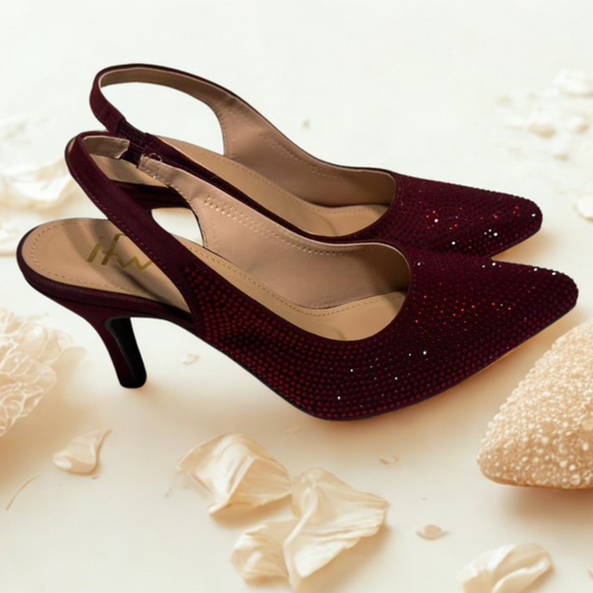Elegant Green Glitter Kitten Heels with Gold Trim – Sparkly Slingback Party Shoes for Women