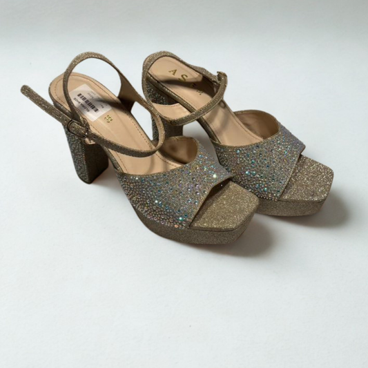 Sparkly Glitter Platform Wedge Sandals for Women – Stylish Ankle Strap Party Heels