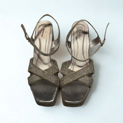 Elegant Bridal Strappy Sandals for Women – Comfortable Block Heel Party & Wedding Footwear