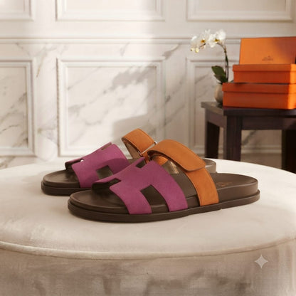 Hermes Sandal Duo Tone Suede